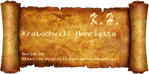 Kratochvill Henrietta névjegykártya